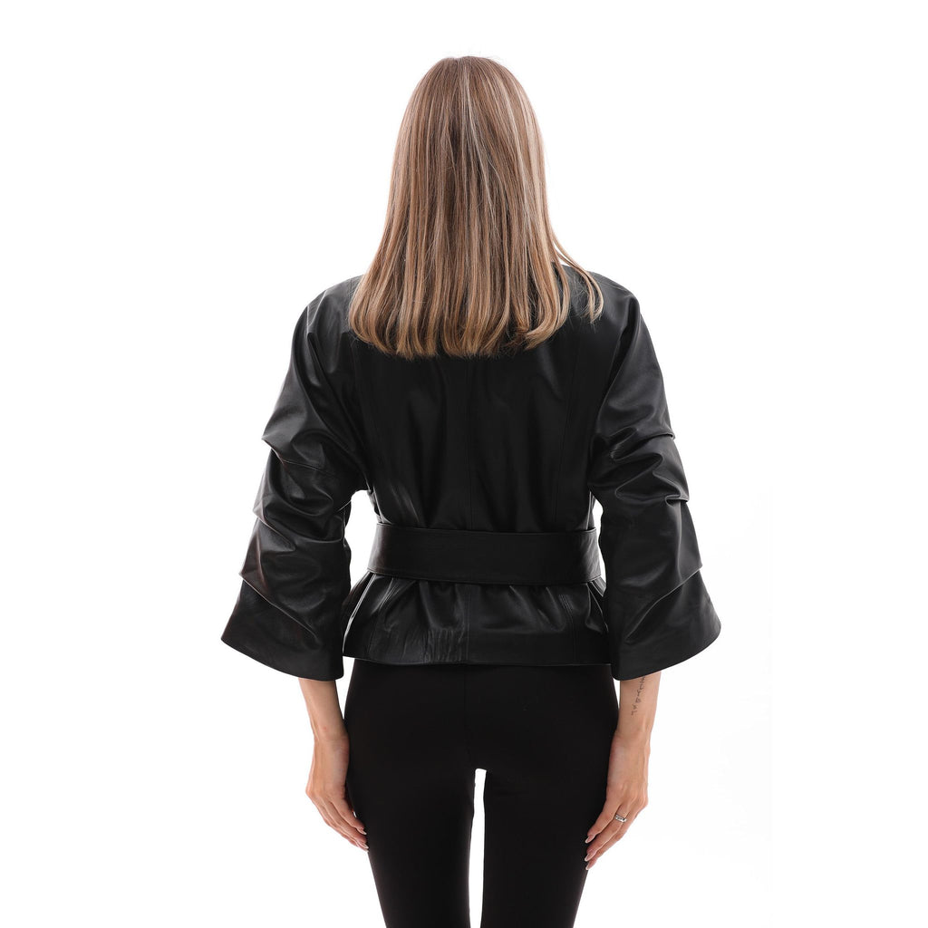 The Odessa Black Leather Women Jacket