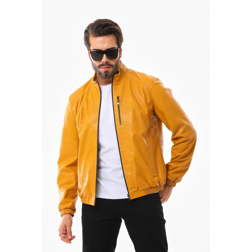 The Como Reversible Mustard Yellow & Black Leather Bomber Jacket