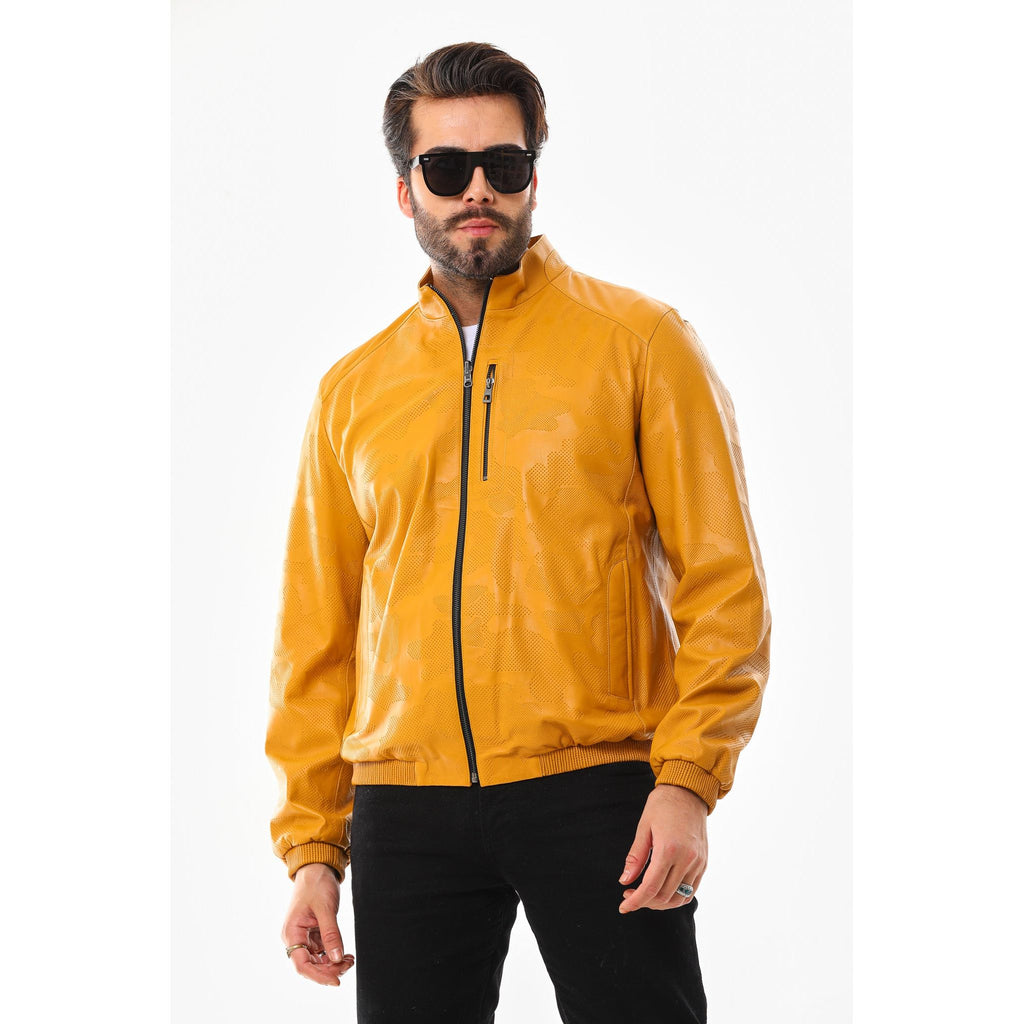 The Como Reversible Mustard Yellow & Black Leather Bomber Jacket