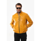 The Como Reversible Mustard Yellow & Black Leather Bomber Jacket