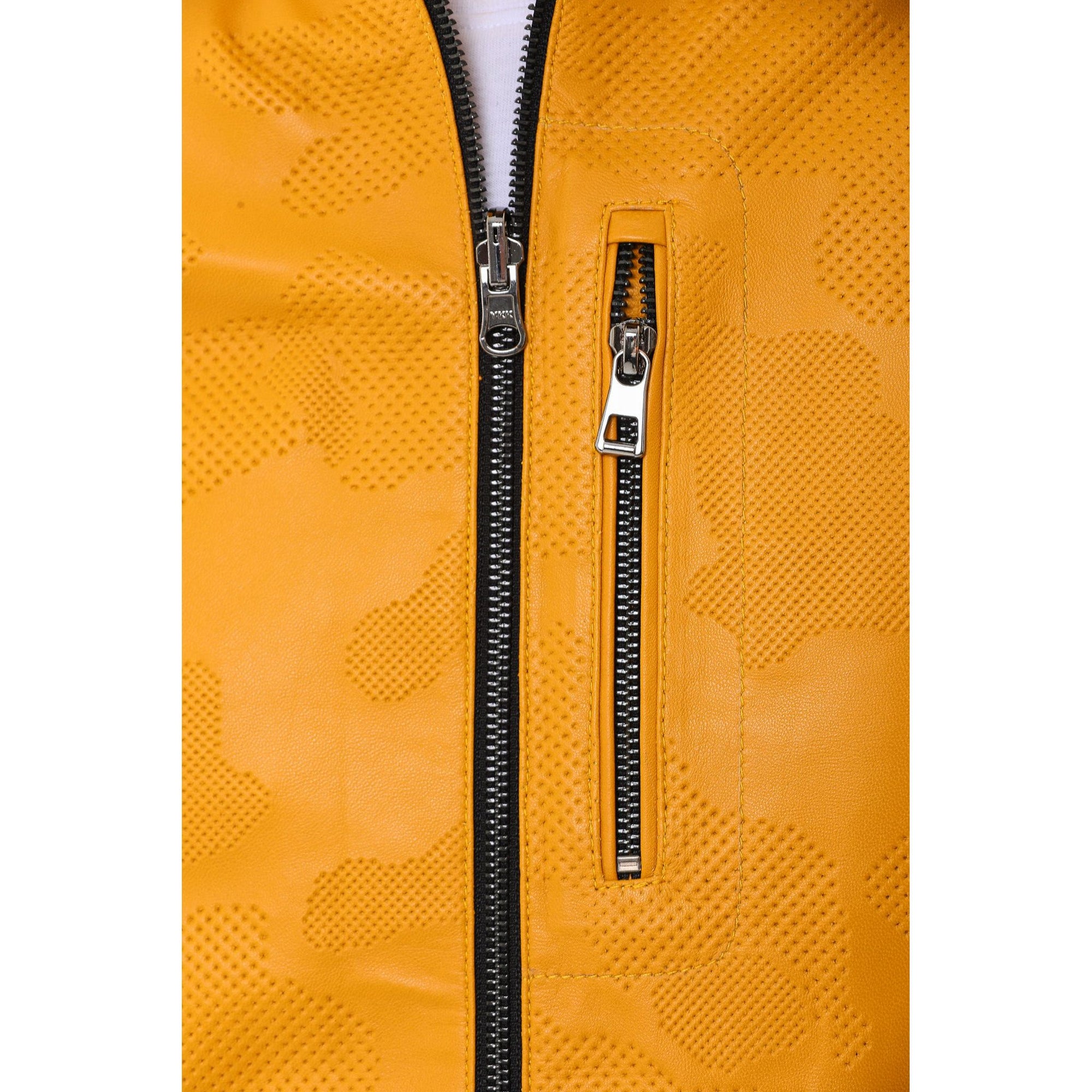 The Como Reversible Mustard Yellow & Black Leather Bomber Jacket