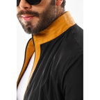 The Como Reversible Mustard Yellow & Black Leather Bomber Jacket
