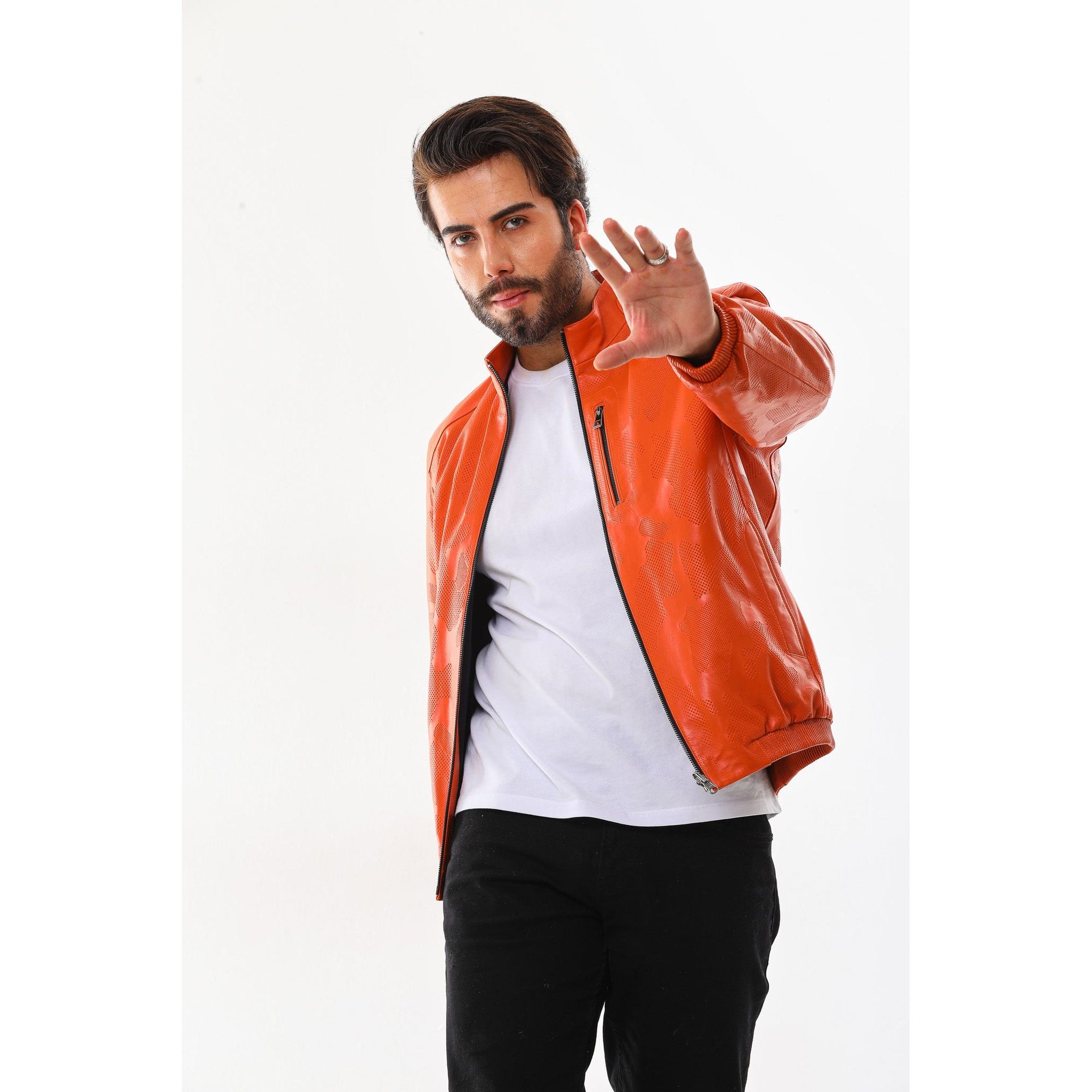 Vinci The Como Reversible Leather Bomber Jacket