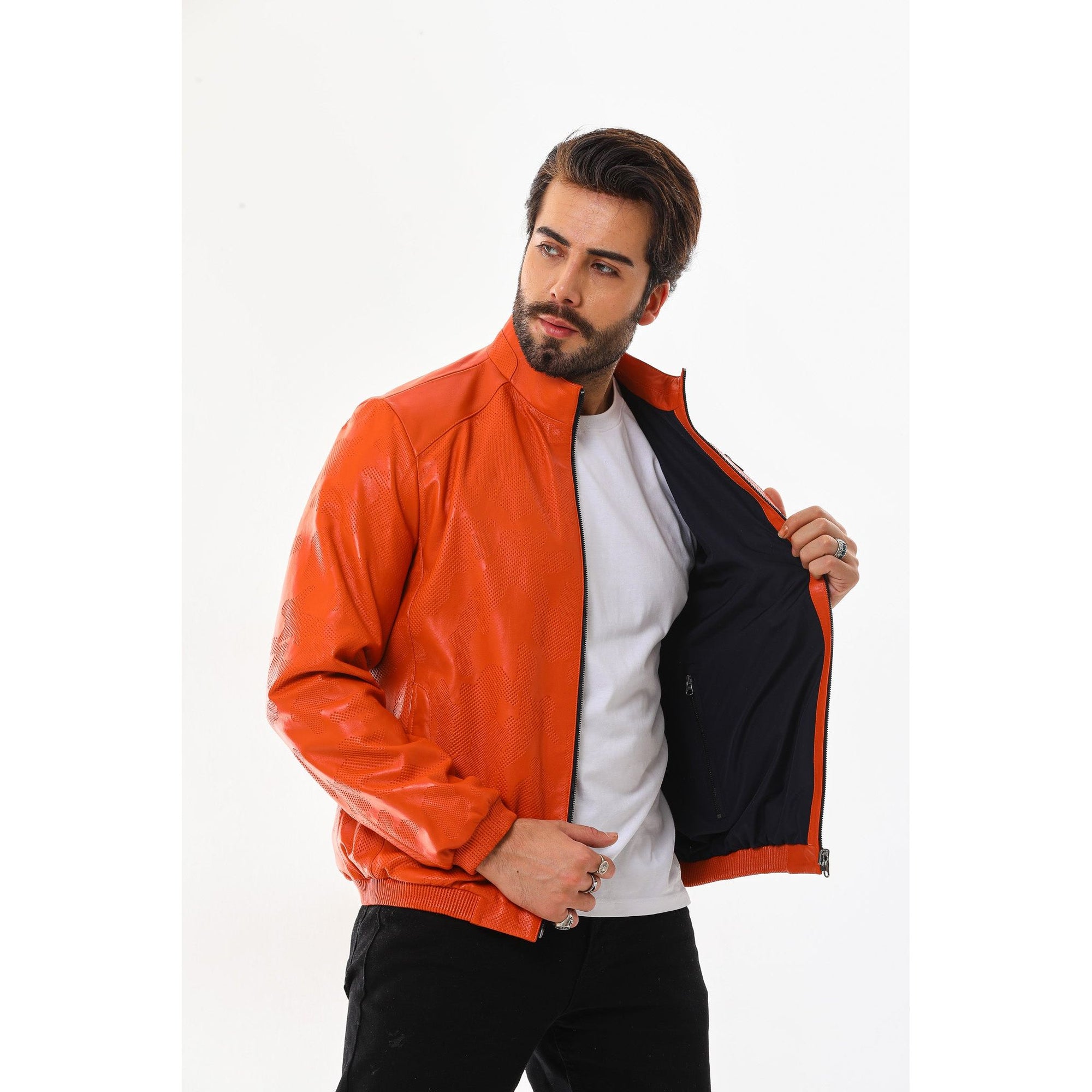 Vinci The Como Reversible Leather Bomber Jacket
