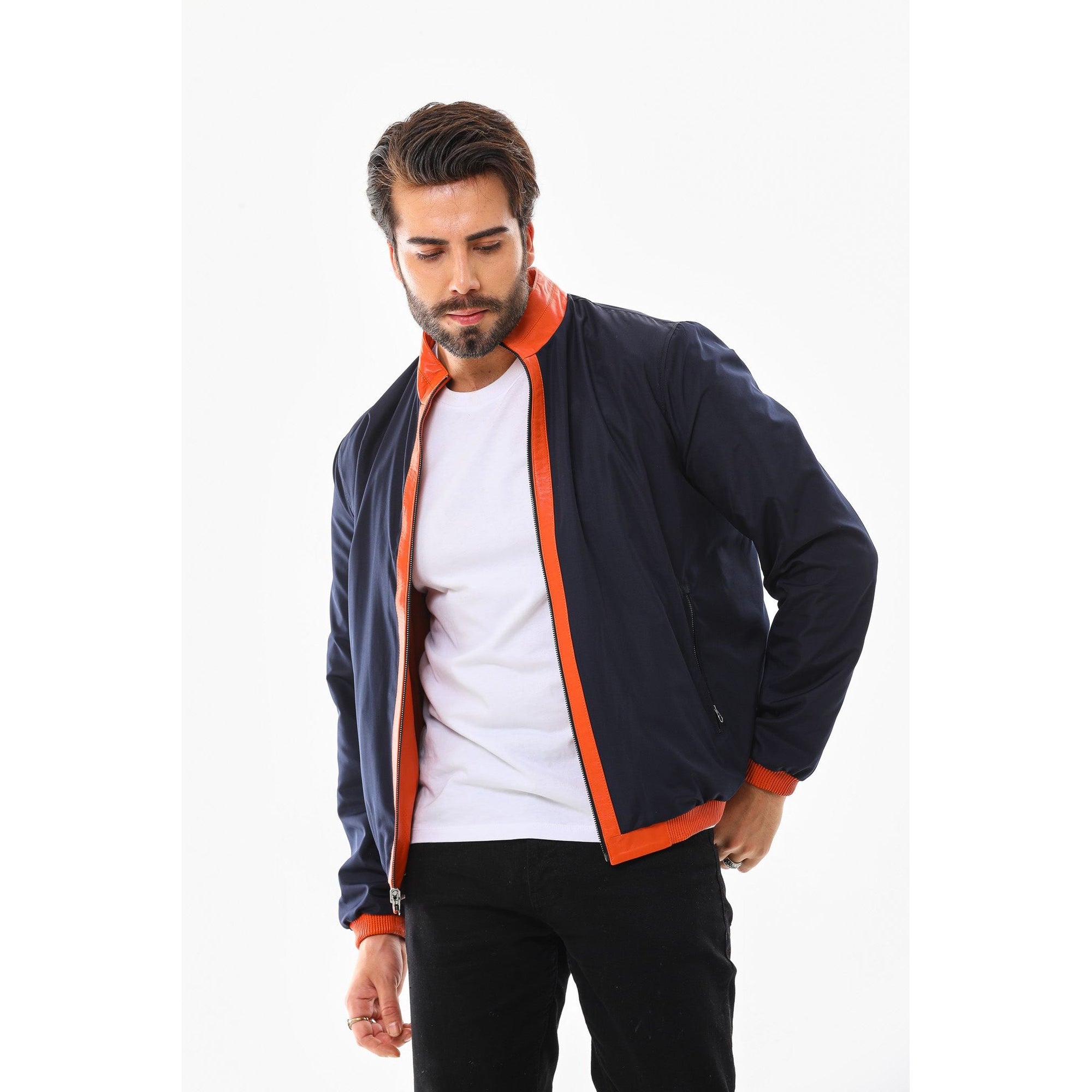 Vinci The Como Reversible Leather Bomber Jacket