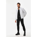 The Como Reversible White & Black Leather Bomber Jacket