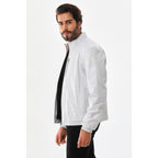 The Como Reversible White & Black Leather Bomber Jacket