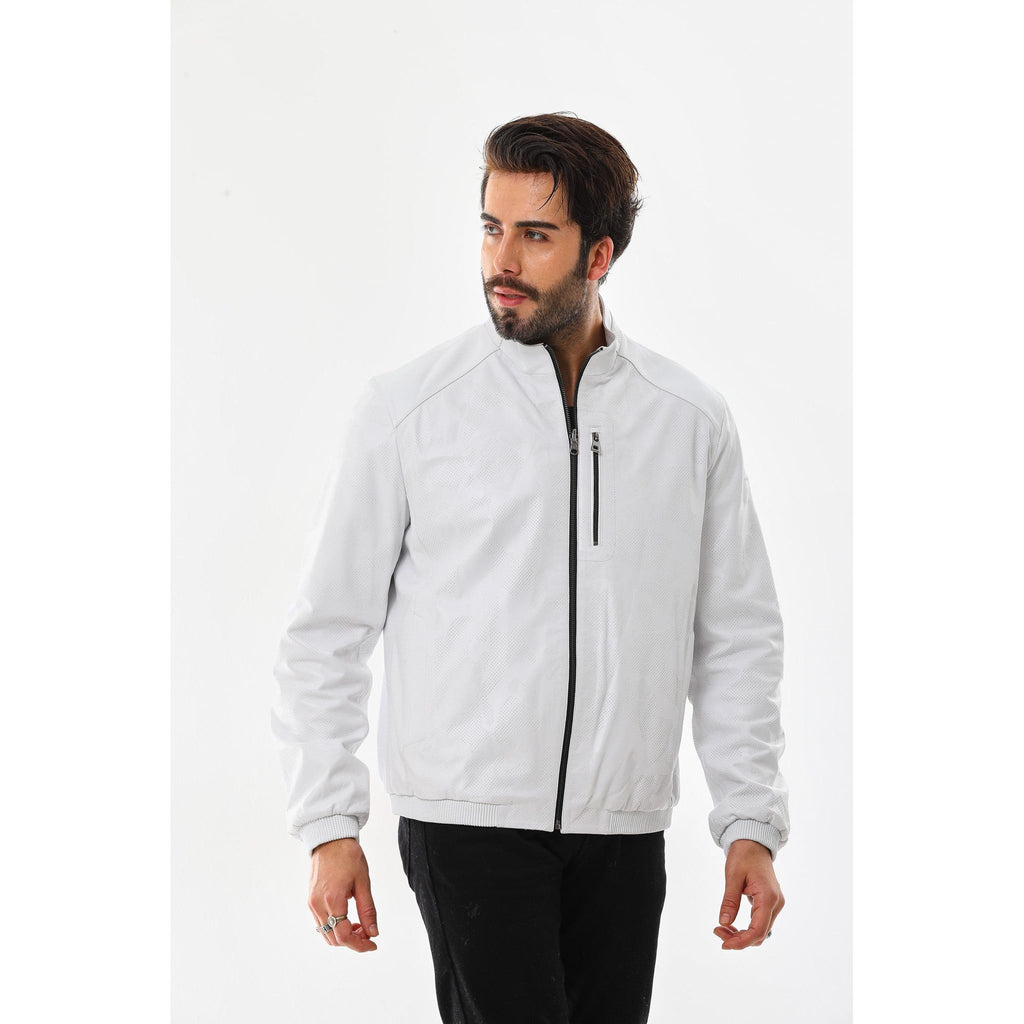 The Como Reversible White & Black Leather Bomber Jacket