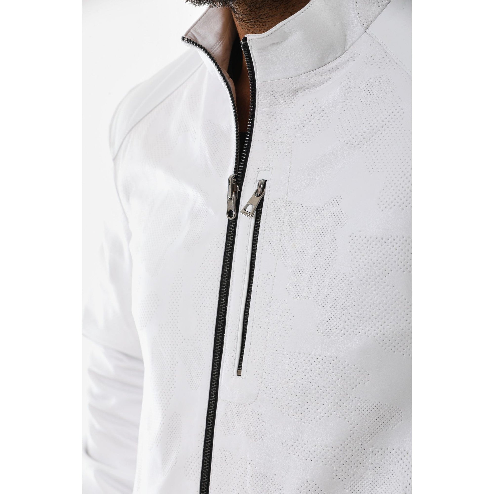 The Como Reversible White & Black Leather Bomber Jacket