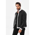 The Como Reversible White & Black Leather Bomber Jacket