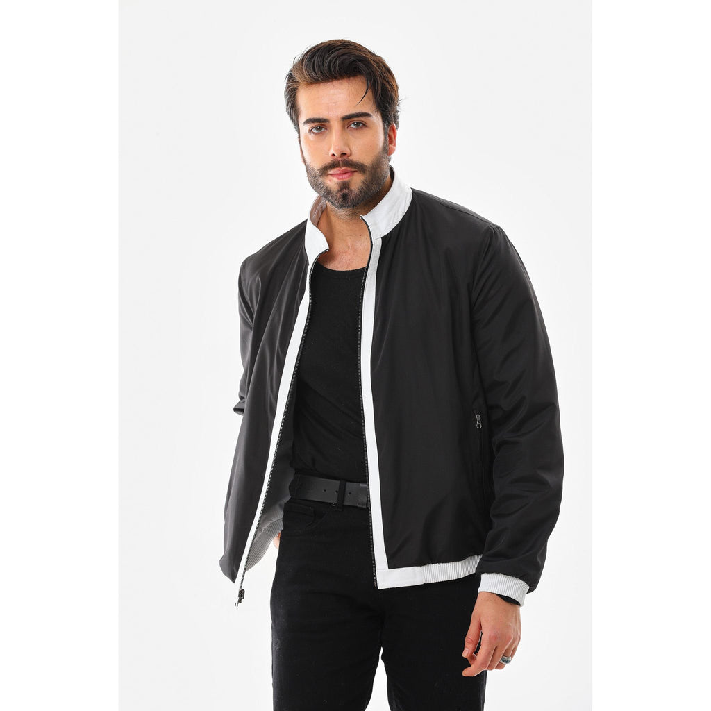 The Como Reversible White & Black Leather Bomber Jacket