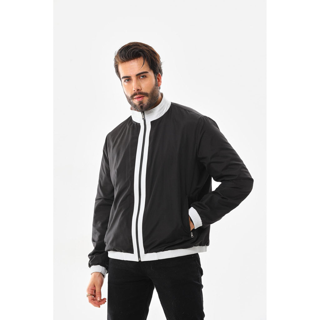 The Como Reversible White & Black Leather Bomber Jacket