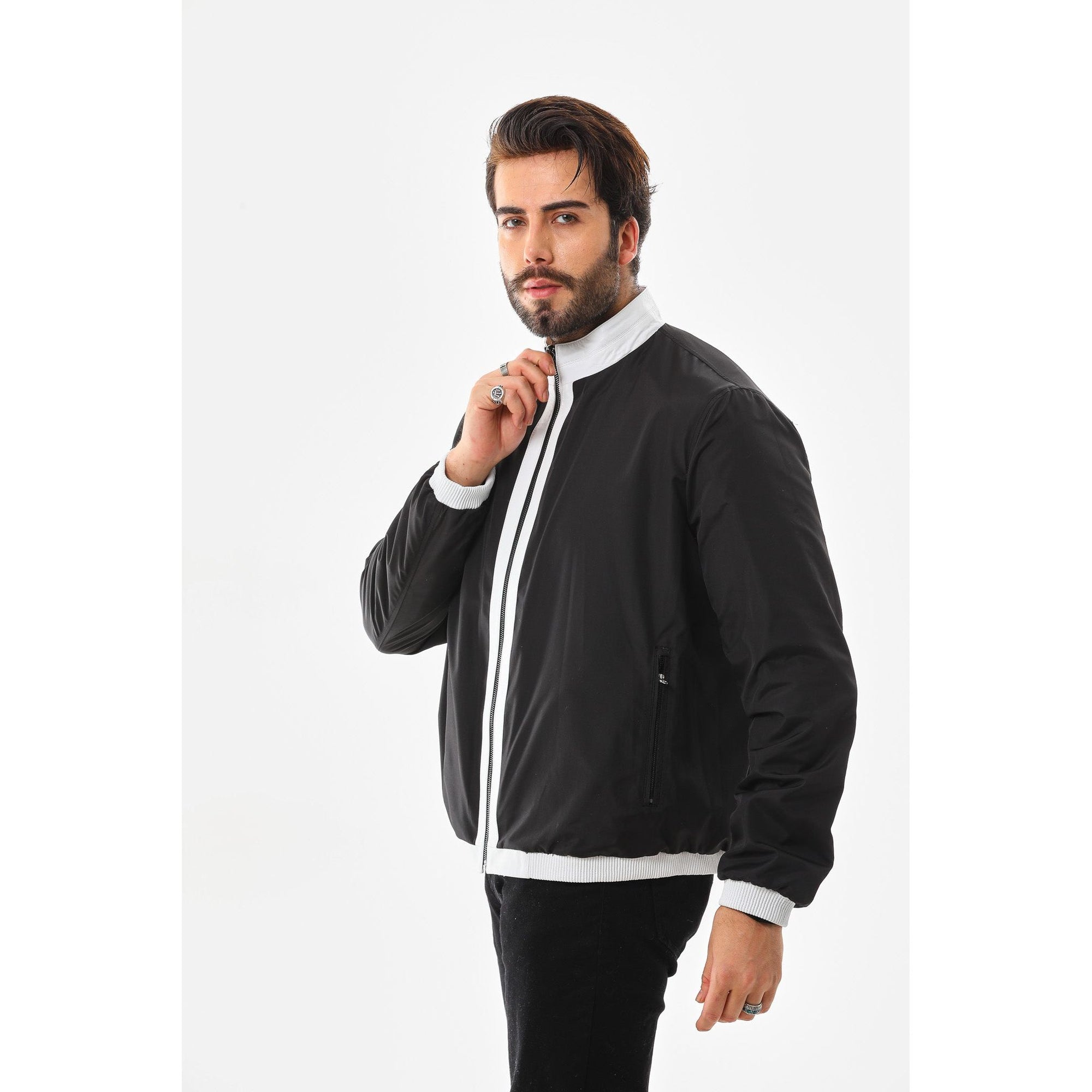 The Como Reversible White & Black Leather Bomber Jacket