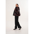 The Marvella Burgundy Leather Women Jacket