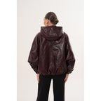 The Marvella Burgundy Leather Women Jacket