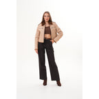 The Lucerne Tan Shearling-Lined Leather Women Jacket