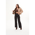 The Lucerne Tan Shearling-Lined Leather Women Jacket