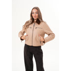 The Lucerne Tan Shearling-Lined Leather Women Jacket