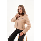 The Lucerne Tan Shearling-Lined Leather Women Jacket