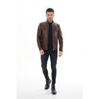 The Marco Brown Leather Men Jacket