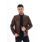 The Marco Brown Leather Men Jacket
