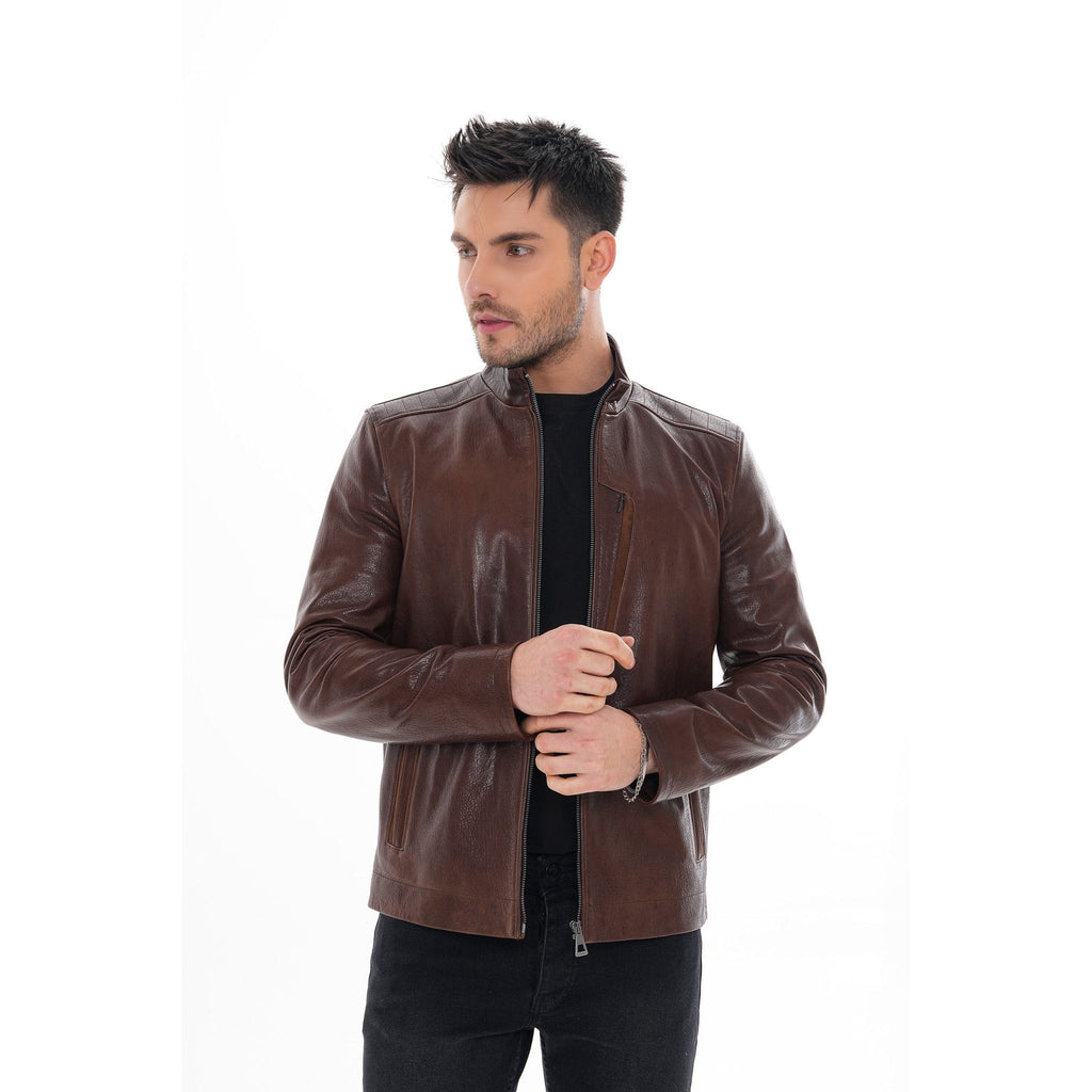 The Marco Brown Leather Men Jacket