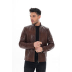 The Marco Brown Leather Men Jacket