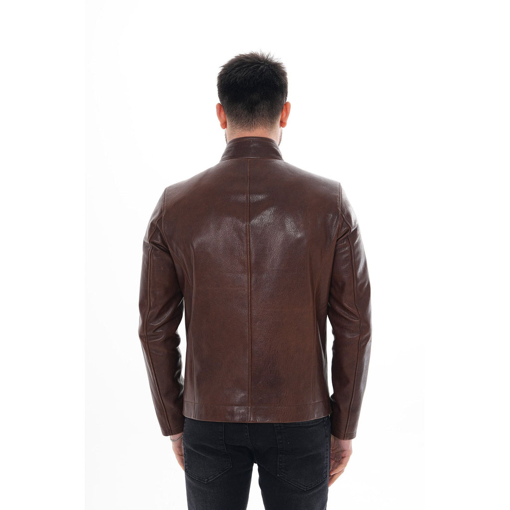The Marco Brown Leather Men Jacket