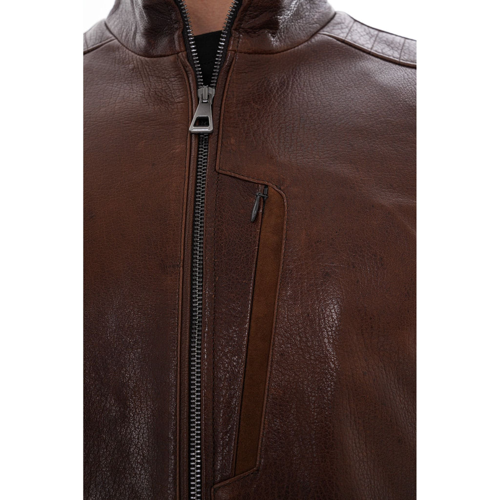 The Marco Brown Leather Men Jacket
