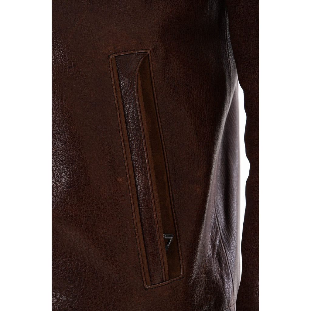 The Marco Brown Leather Men Jacket