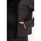 The Elise Black Shearling Leather Jacket