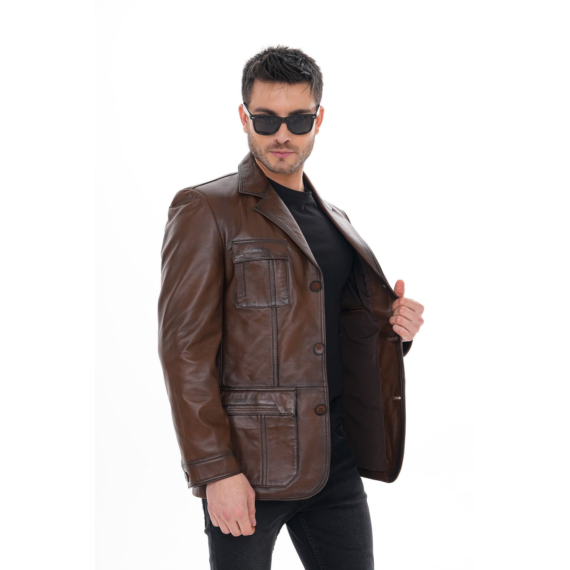 The Ravenna Brown Leather Men Jacket