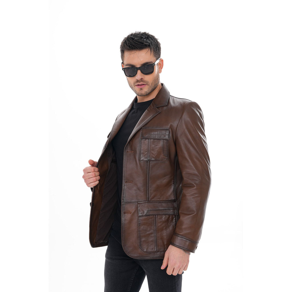 The Ravenna Brown Leather Men Jacket