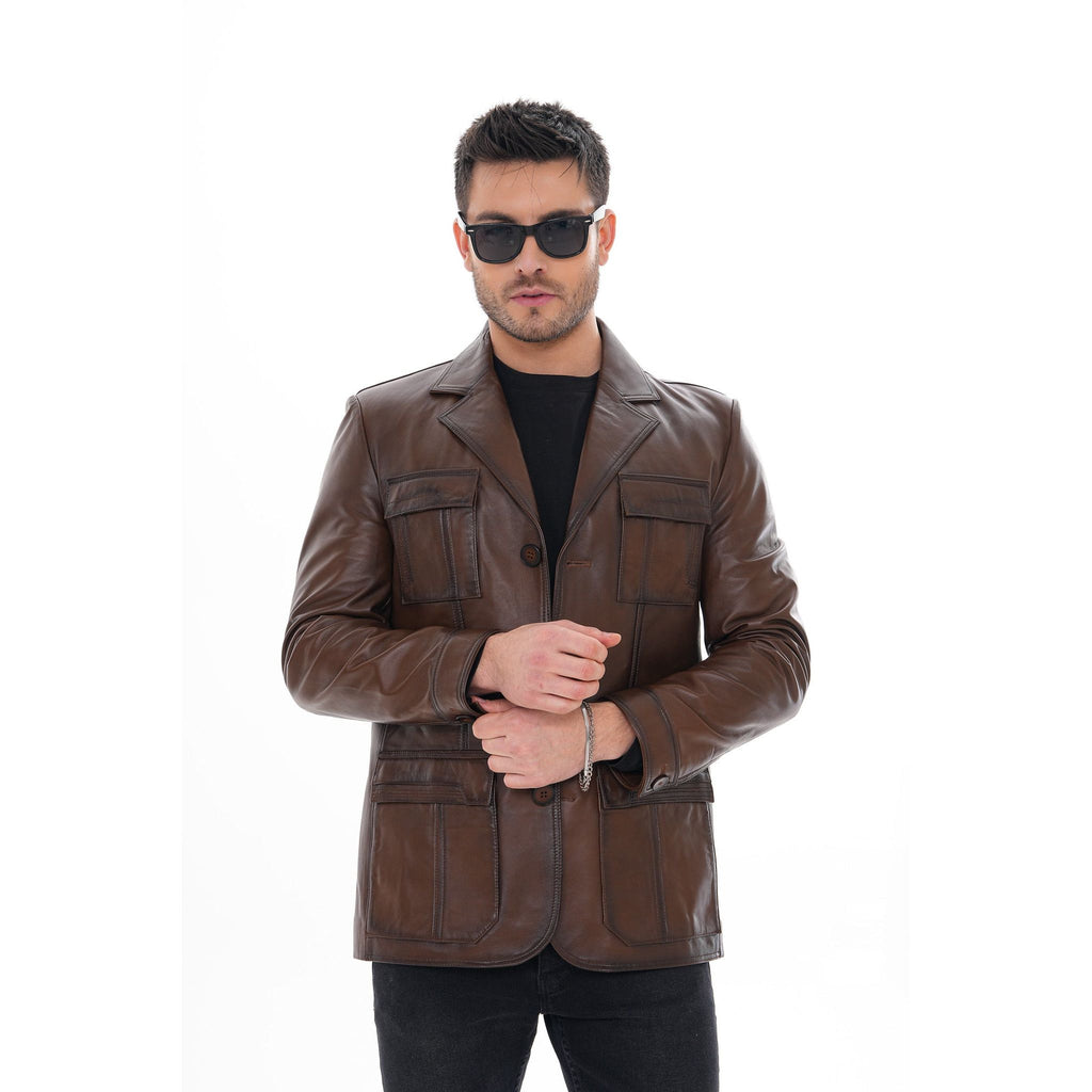 The Ravenna Brown Leather Men Jacket