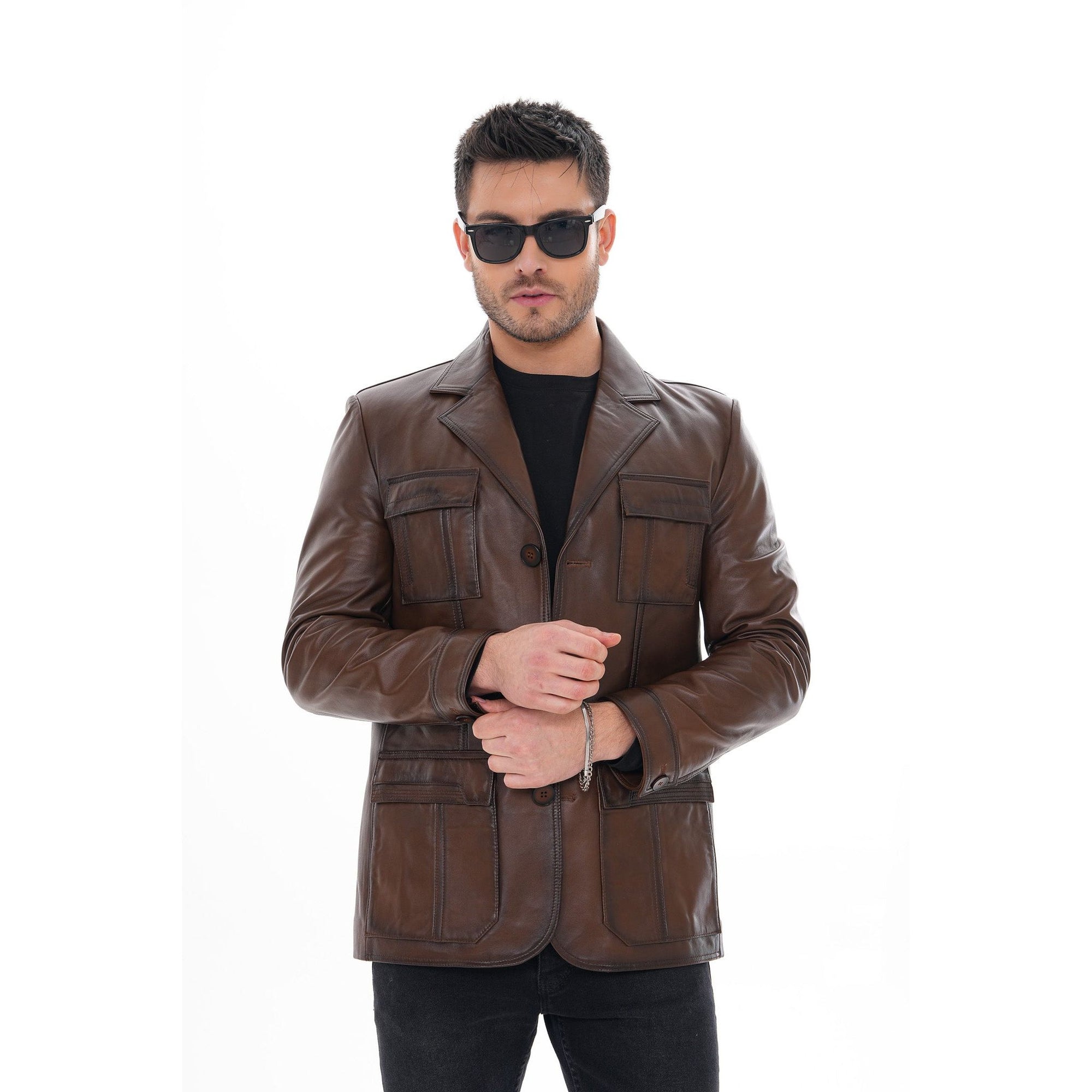 The Ravenna Brown Leather Men Jacket