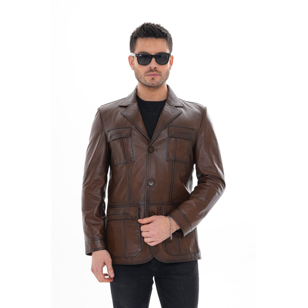 The Ravenna Brown Leather Men Jacket