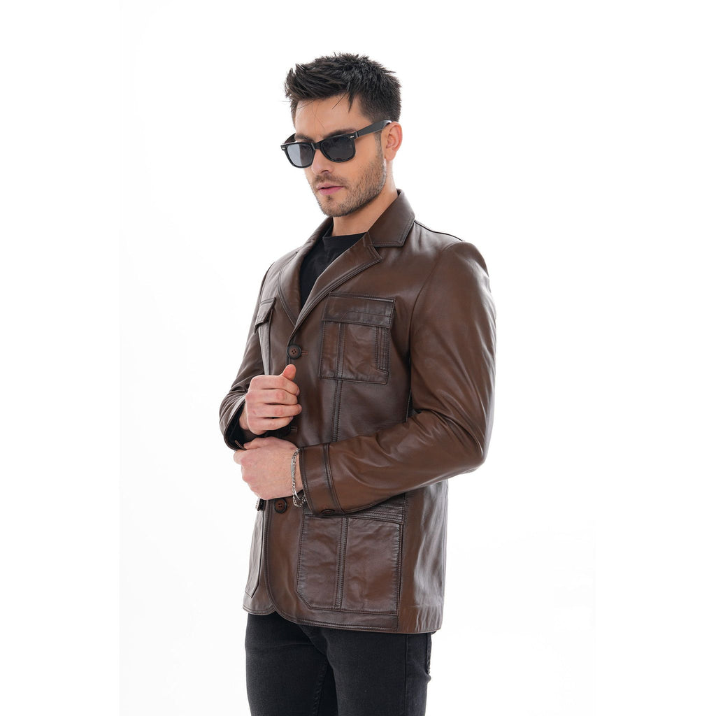 The Ravenna Brown Leather Men Jacket
