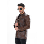 The Ravenna Brown Leather Men Jacket