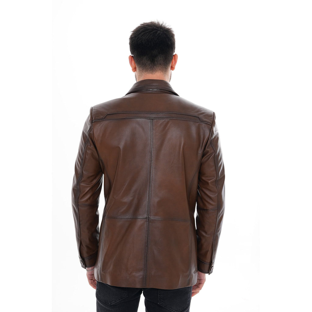 The Ravenna Brown Leather Men Jacket