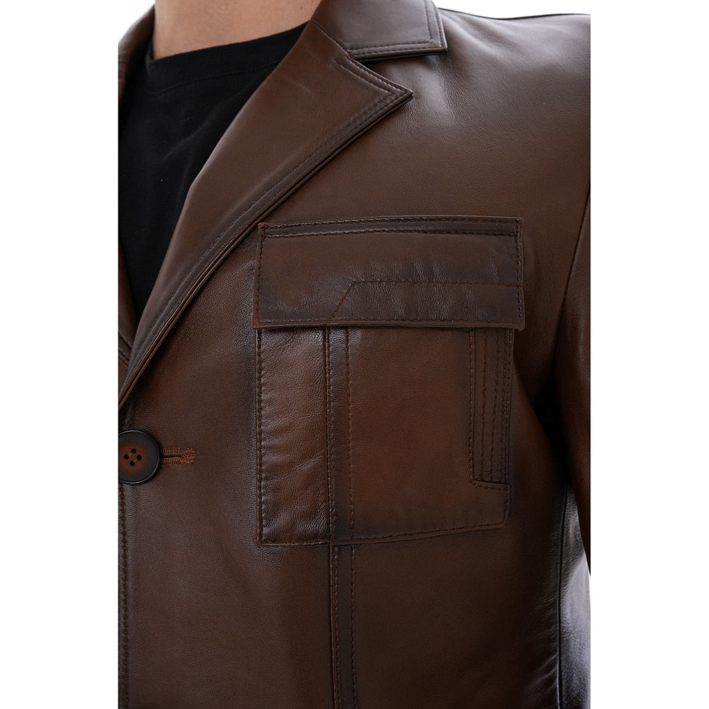 The Ravenna Brown Leather Men Jacket