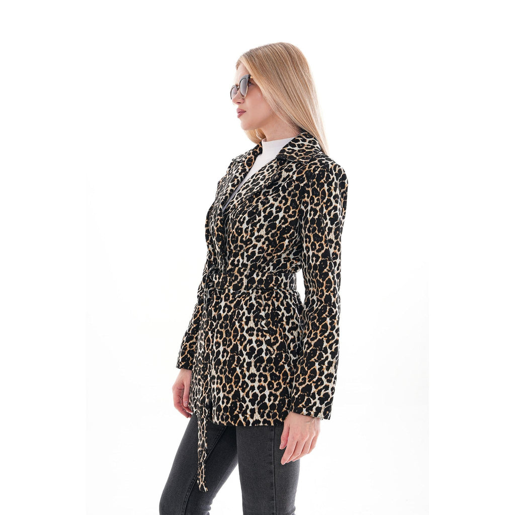 Sienna Abstract Art Leather Women Jacket – Leopard Edition