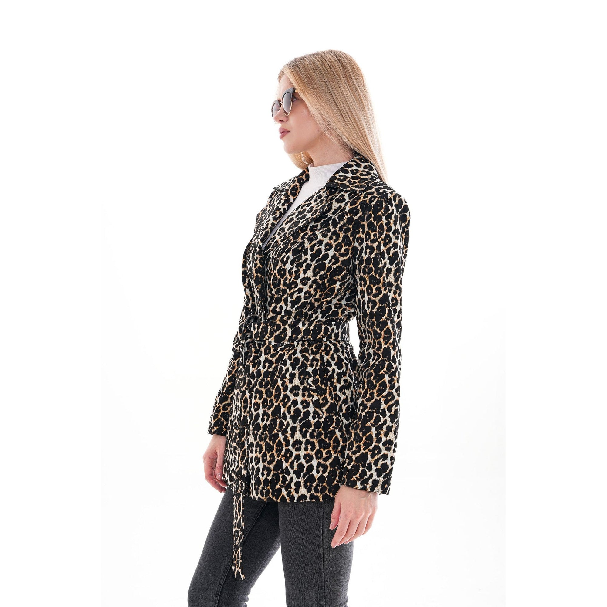 Sienna Abstract Art Leather Women Jacket – Leopard Edition