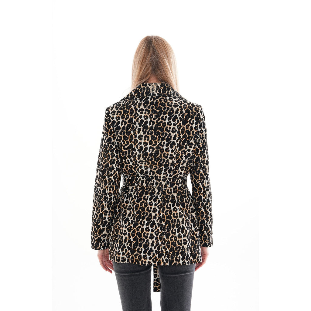 Sienna Abstract Art Leather Women Jacket – Leopard Edition