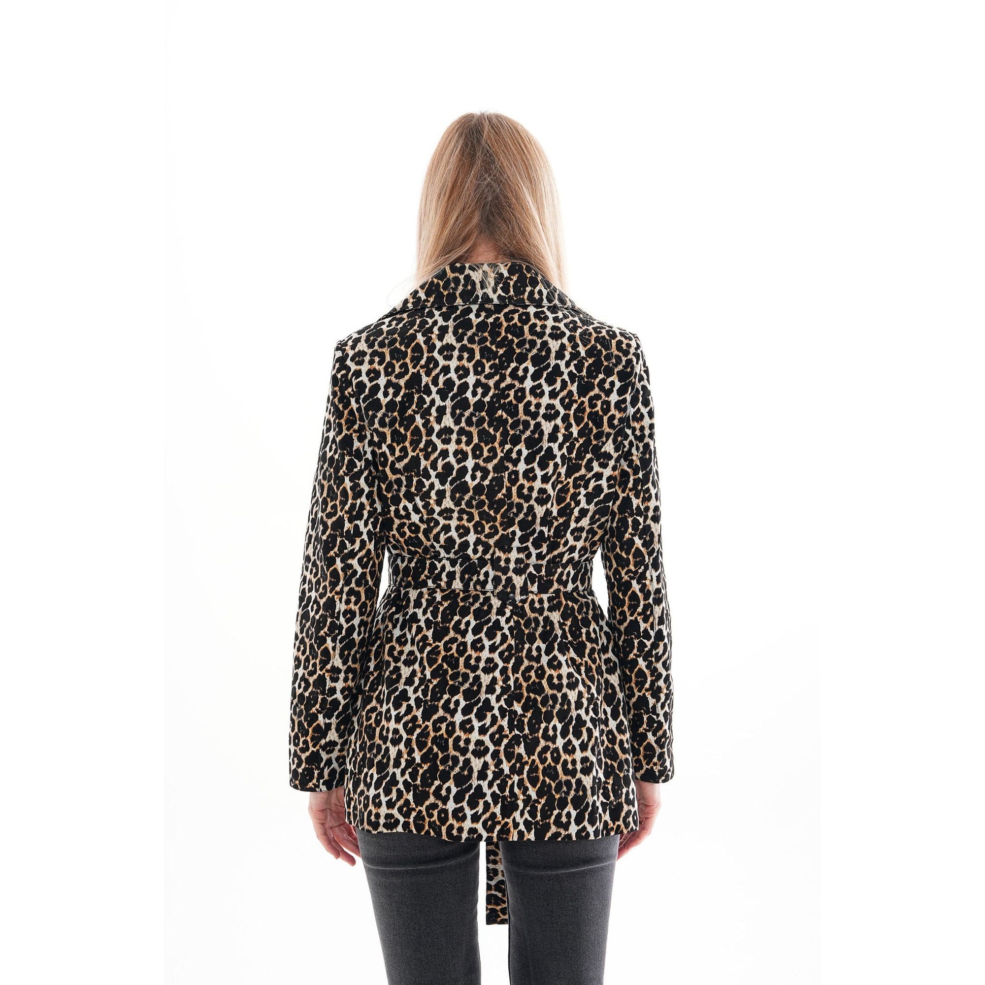 Sienna Abstract Art Leather Women Jacket – Leopard Edition