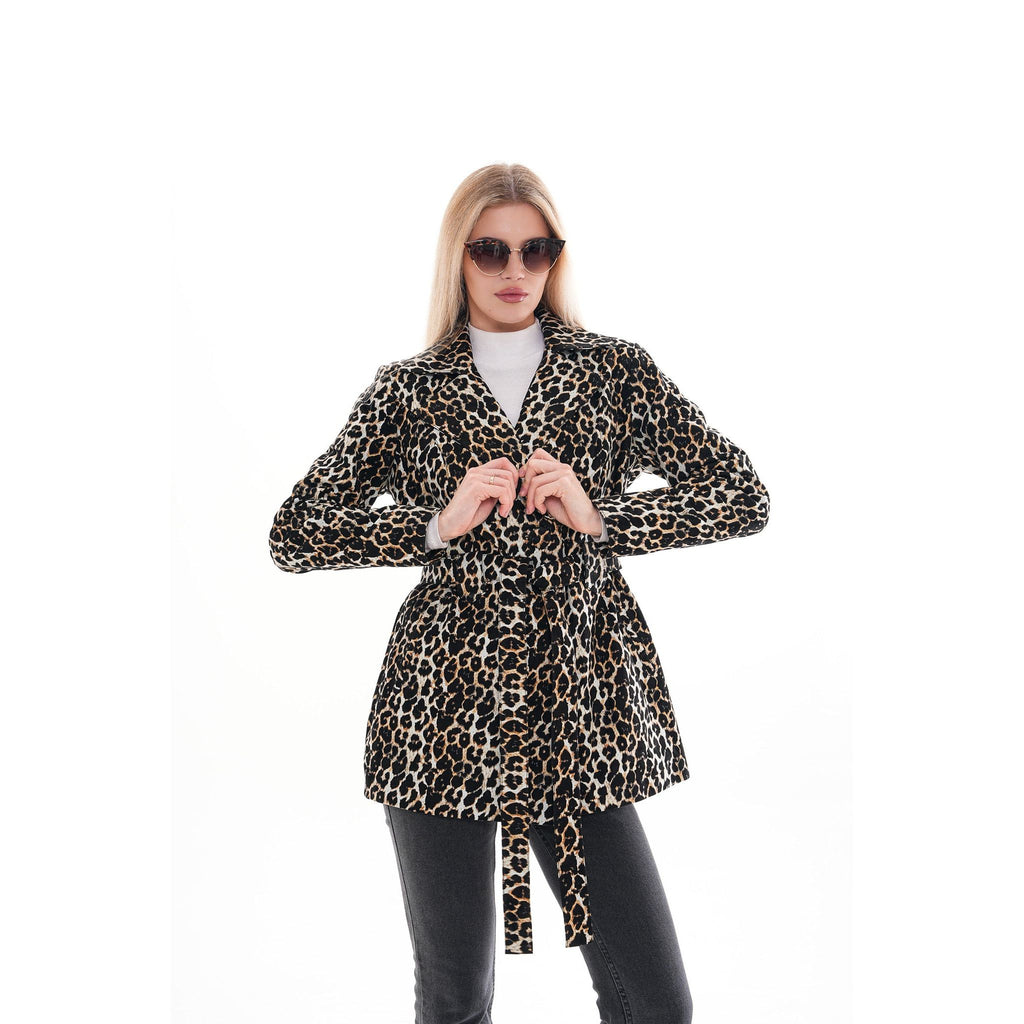 Sienna Abstract Art Leather Women Jacket – Leopard Edition