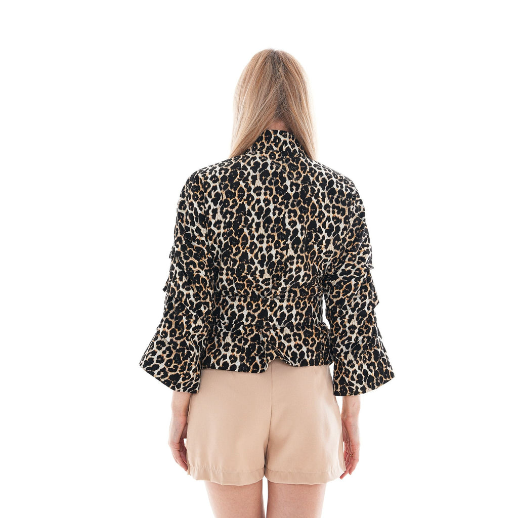 The Odessa Leopard Leather Women Jacket