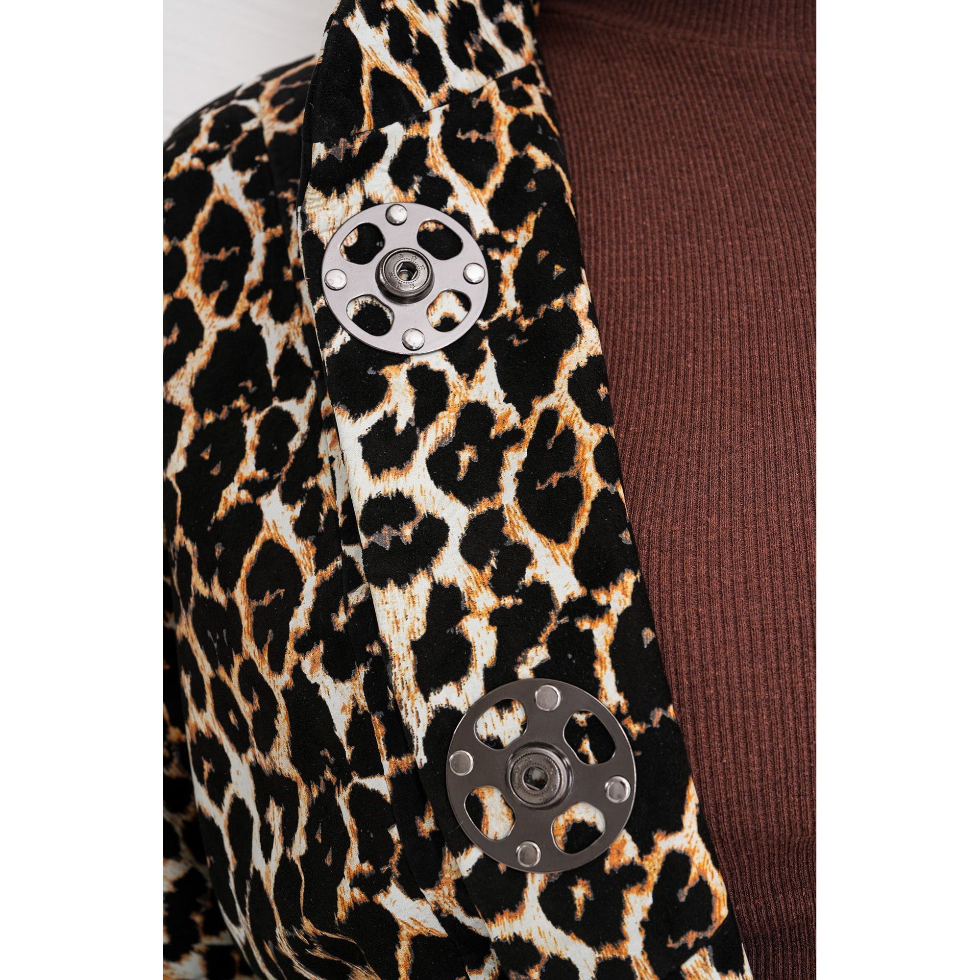 The Odessa Leopard Leather Women Jacket