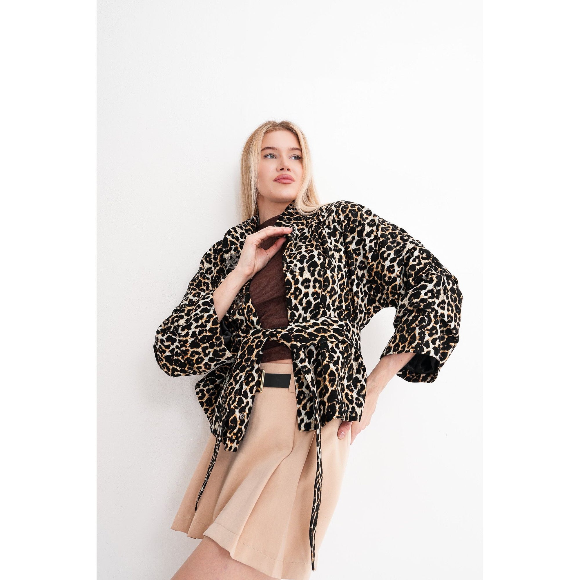 The Odessa Leopard Leather Women Jacket