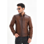 Vinci The Arezzo Brown Leather Men Jacket