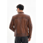 Vinci The Arezzo Brown Leather Men Jacket